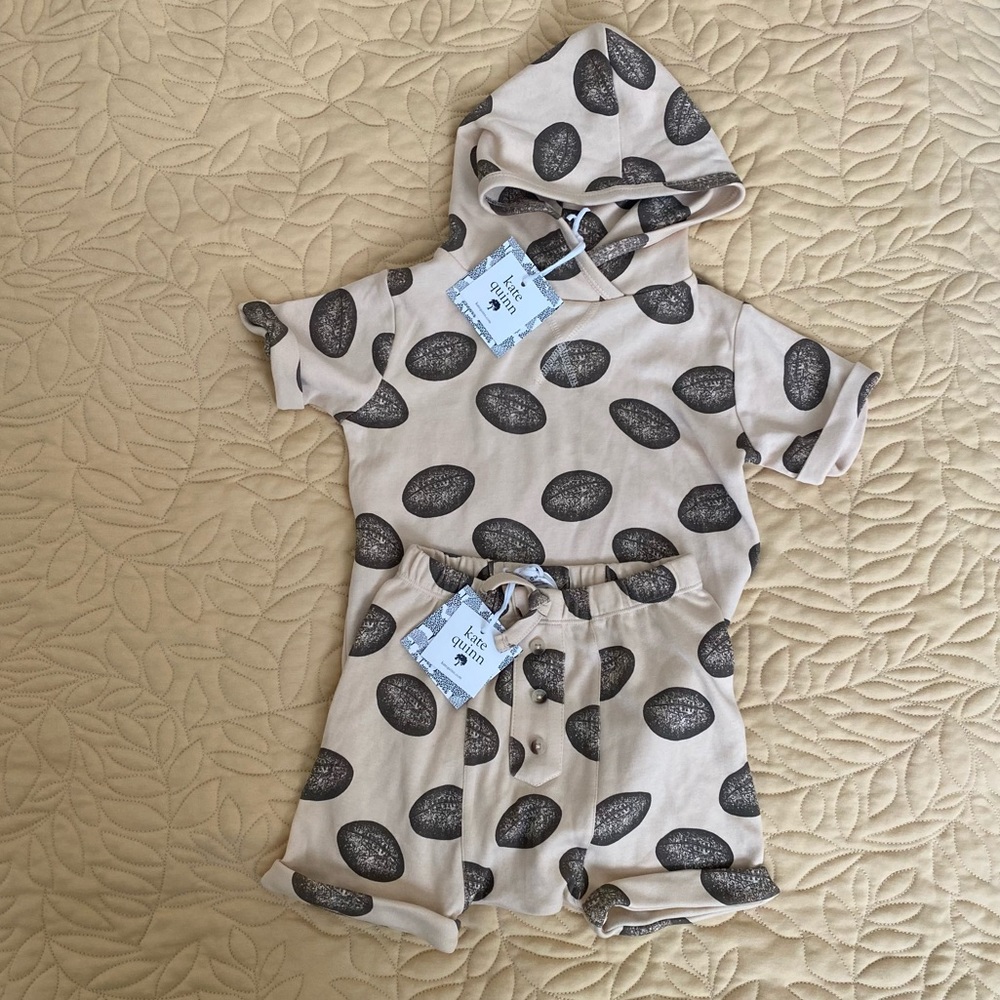 Kate Quinn Organic Cotton Football Set 3T NWT